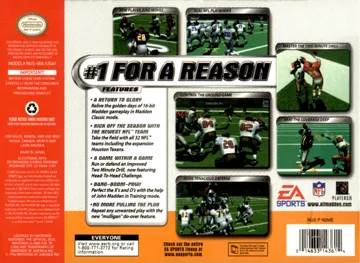 Madden NFL 2002 (USA) box cover back